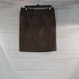 NWT The Limited SZ 4 30 waist x 19 Length Brown wool Pencil Skirt B33 BY